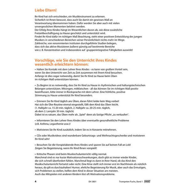 Hage Musikverlag Trompeten Fuchs 1